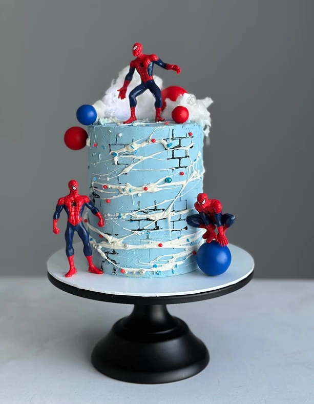 Spider-Man themed birthday cake