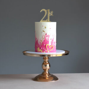 21 cream and pink birthday cake perthshire