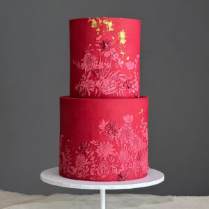 2tier red birthday cake perthshire