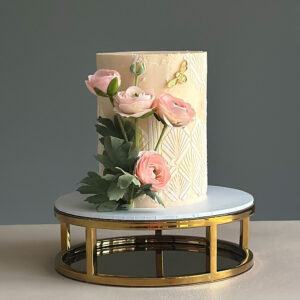 cream Birthday cake with flowers perthshire