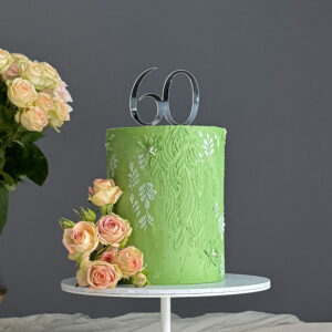 green 60th birthday cake with roses Auchterarder