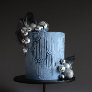 light blue and silver birthday cake Gleneagles
