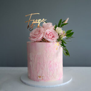 Pink personalised birthday cake Perthshire
