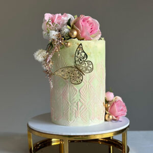 lemon birthday cake with butterflies perthshire