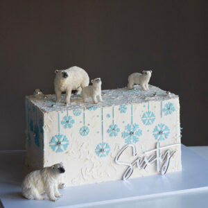 rectangular birthday cake with polar bears perthshire