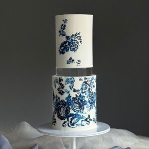 white birthday cake with painted flowers perthshire